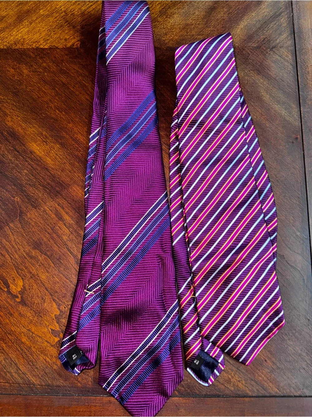 Vtg Holland & Sherry London 1836 all silk purple ties. 3.5” widest point.